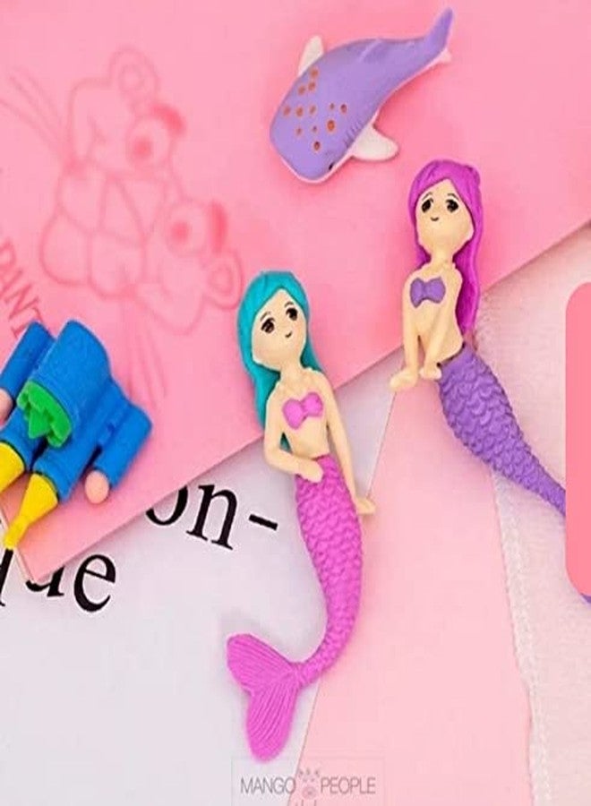 Tera13 TERA 13 Eraser for Kids (4 pcs) Mermaid Theme Eraser for Girls, Eraser Set for Kids,Pencil Eraser for Girls, Eraser for School Stationary Items, Birthday Return Gifts for Kids & Girls - Image 3